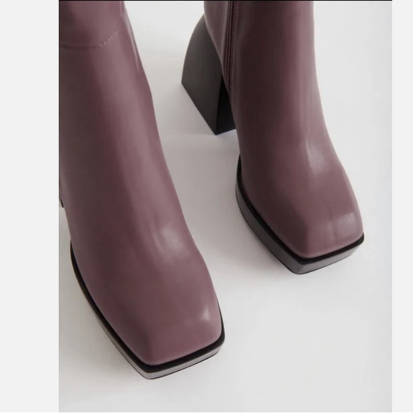 Jeffrey Campbell DAUPHIN Platform Knee-high Heel Boots NEW IN BOX - Violet - Picture 7 of 14